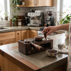 Tamper station 4Barista 51/54 mm | tamno orahovo drvo
