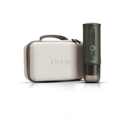 Outin Nano (Forest Green) set - aparat za kavu za putovanja + zaštitna torbica